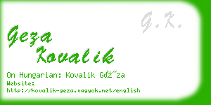 geza kovalik business card